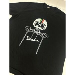 Vespa Piaggio T-Shirt Black Women's Women's XL Men's M/L